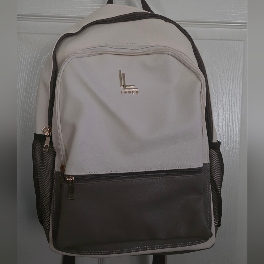 Loulu Cream and Brown Unisex Backpack